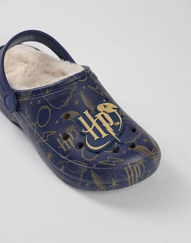 Harry Potter Womens Navy Logo Fur Lined Clogs | Soft Lining for Comfortable Wear | Casual Footwear for Every Day in Saudi Arabia