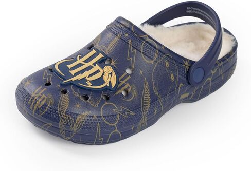Harry Potter Womens Navy Logo Fur Lined Clogs | Soft Lining for Comfortable Wear | Casual Footwear for Every Day in Saudi Arabia