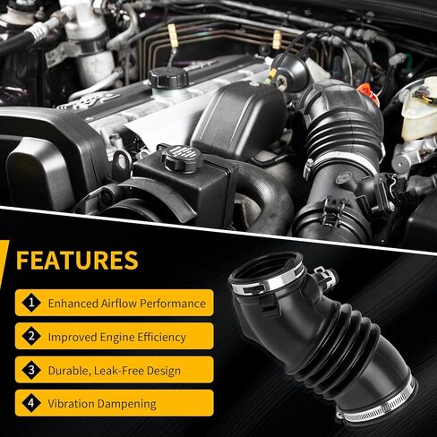 17228-RV0-A00 أنبوب خرطوم سحب هواء المحرك متوافق مع 2011-2017 Hon da Ody ssey V6 3.5L SOHC، فلتر هواء خرطوم السحب مع مشابك استبدال 17228RV0A00 in Kuwait