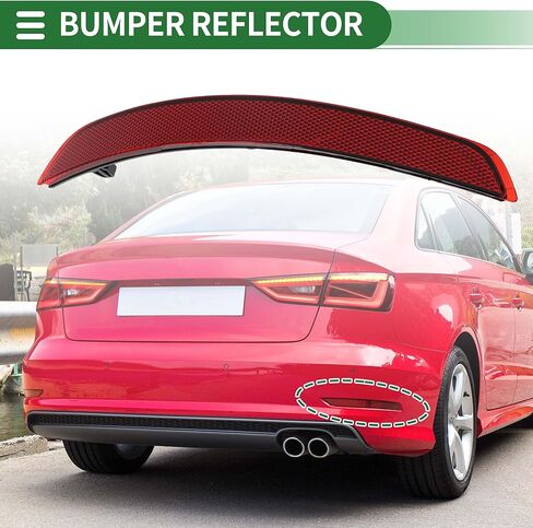 Motoforti Bumper Reflector Bumper Reflector Side Marker for Audi A3 2014-2016 Plastic No.8VD945106/8V5945106A Red Durable in Saudi Arabia