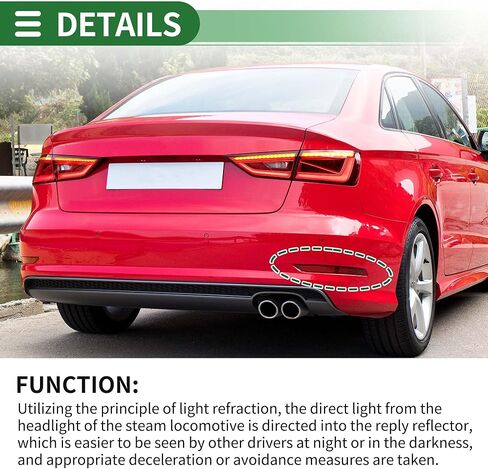 Motoforti Bumper Reflector Bumper Reflector Side Marker for Audi A3 2014-2016 Plastic No.8VD945106/8V5945106A Red Durable in Saudi Arabia