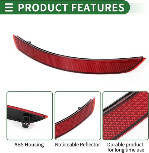 Motoforti Bumper Reflector Bumper Reflector Side Marker for Audi A3 2014-2016 Plastic No.8VD945106/8V5945106A Red Durable in Saudi Arabia