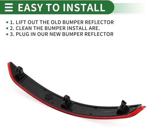 Motoforti Bumper Reflector Bumper Reflector Side Marker for Audi A3 2014-2016 Plastic No.8VD945106/8V5945106A Red Durable in Saudi Arabia