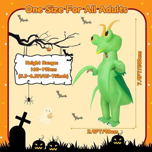 Mantis Costume For Adults,Funny Inflatable Costumes,Halloween Blow up Insect Costume for Women Men Cosplay Parties in Kuwait