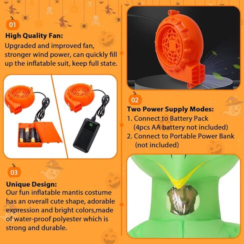 Mantis Costume For Adults,Funny Inflatable Costumes,Halloween Blow up Insect Costume for Women Men Cosplay Parties in Kuwait