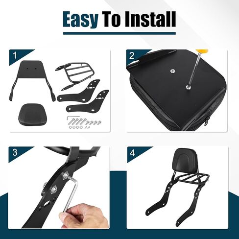 Motorcycle Passenger Backrest Sissy Bar With Back Rest Cushion Pad And Luggage Rack Compatible With For Honda Rebel 1100 1100T DCT CMX1100 2021-2025 in Kuwait