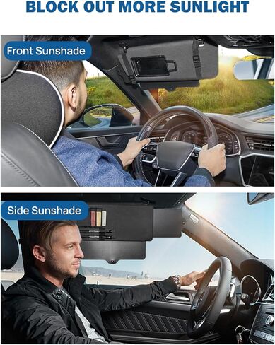 JoyTutus Car Sun Visor Extender, Sun Visor for Car Protects from Anti-Glare, UV Rays Visor Extender Sun Blocker Sun Windshield Sunshade for Cars SUV in Saudi Arabia