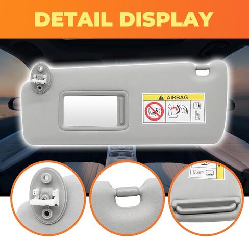 Gray Sun Visor Left Driver Side Compatible with GX460 2010-2023 74320-60D22-A0 Sunshade Front Left Side W/Mirror in Saudi Arabia