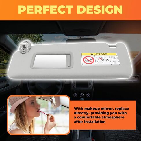 Gray Sun Visor Left Driver Side Compatible with GX460 2010-2023 74320-60D22-A0 Sunshade Front Left Side W/Mirror in Saudi Arabia