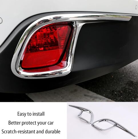 Car Accessories Fit For Toyota Highlander 2015 2016 2017 2018 2019 Rear Fog Light Lamp Cover Trim (Glossy Chrome Style) ABS 2 PCS in Saudi Arabia