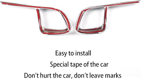Car Accessories Fit For Toyota Highlander 2015 2016 2017 2018 2019 Rear Fog Light Lamp Cover Trim (Glossy Chrome Style) ABS 2 PCS in Saudi Arabia