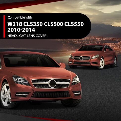 زوج غطاء عدسة المصباح الأمامي متوافق مع Benz CLS W218 CLS350 CLS500 CLS550 2010-2014 غطاء عدسة المصباح الأمامي شفاف in Saudi Arabia