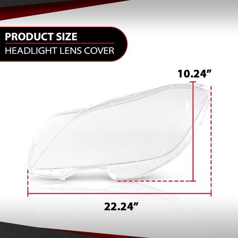 زوج غطاء عدسة المصباح الأمامي متوافق مع Benz CLS W218 CLS350 CLS500 CLS550 2010-2014 غطاء عدسة المصباح الأمامي شفاف in Saudi Arabia