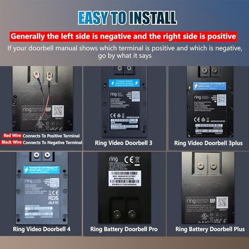 Solar Charger for Ring Doorbell with Built-in Energy Storage – Solar Panel Compatible with Ring Battery Doorbell Pro/ Plus and Video Doorbell 4/ 3 Plus/ 3, Weatherproof Continuous Charging in Saudi Arabia
