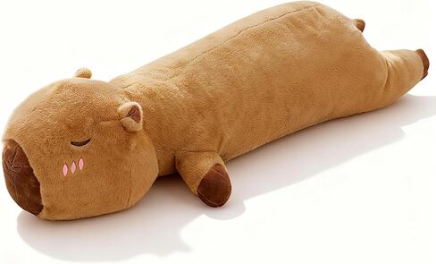 SHINUOER Capybara Plush، حيوان كابيبارا اللطيف المحشو، وسادة جسم طويلة ناعمة، وسادة قطيفة مضحكة هدايا عيد الحب للفتيات والأولاد 19.6 بوصة in Kuwait