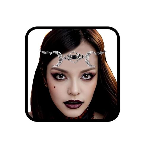 Tgirls Black Head Chain Halloween Crystal Headpieces Boho Forehead Chain for Women (Bronze-1, One Size) in Saudi Arabia