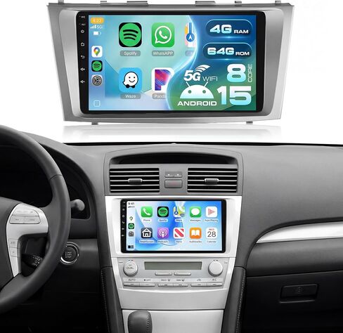 Android Car Stereo for Toyota Camry 2006 2007 2008 2009 2010 2011 with Mirror Link,Car Radio 9'' Touch Screen Head Unit with GPS Navgation WiFi Bluetooth FM SWC USB Backup Camera Mic in Kuwait