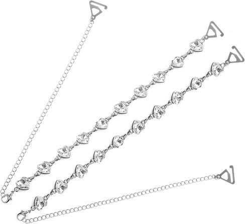1Pair Rhinestone Bra Straps, Adjustable Heart Crystal Bra Shoulder ChainMetal Non-Slip Lingerie Straps Bridal Wedding Dress Bras Shoulder Chain Replacement for Women Dress Accessories Jewelry in Saudi Arabia
