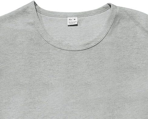 Men's Crew Neck Sweatshirts Waffle Long Sleeve Solid Color Sweaters Fashion Casual Loose Fit Fall Pullover in Saudi Arabia