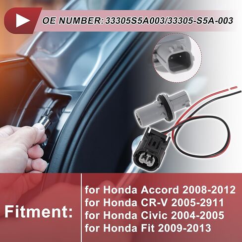 1 Set Turn Signal Light Socket Wiring for Honda Accord 2008-2012 No.33305S5A003/33305-S5A-003 Lamp Bulb Pigtail Connector Harness in Saudi Arabia