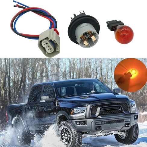 2 Sets Turn Signal Light Socket Holder W/Wiring Harness Lamp Bulb for Dodge Ram1500 2500 3500 2009-2012 Caliber Challenger Dakota Magnum Chrysler 300 Replaced OE 68083021AA in Saudi Arabia