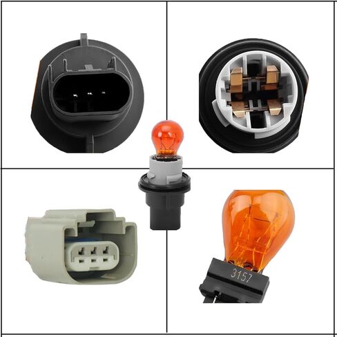 2 Sets Turn Signal Light Socket Holder W/Wiring Harness Lamp Bulb for Dodge Ram1500 2500 3500 2009-2012 Caliber Challenger Dakota Magnum Chrysler 300 Replaced OE 68083021AA in Saudi Arabia