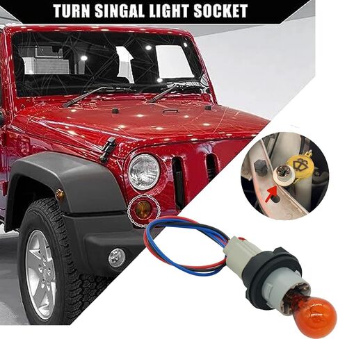 2 Sets Turn Signal Light Socket Holder W/Wiring Harness Lamp Bulb for Dodge Ram1500 2500 3500 2009-2012 Caliber Challenger Dakota Magnum Chrysler 300 Replaced OE 68083021AA in Saudi Arabia