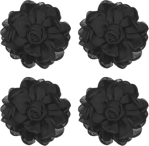 Rose Flower Brooches and Pins for Women, Lapel Pins Dainty Satin Fabric Big Camellia Hair Flowers Clips for Wedding/Parties/Clothes in Saudi Arabia