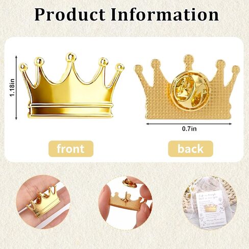 25 Pcs Crown Pin Inspirational Gifts for Women Men with Motivational Cards and Organza Bags, Crown Party Favors, Cancer Awareness Gifts, Back-to-School Supplies in Kuwait