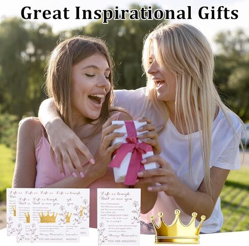 25 Pcs Crown Pin Inspirational Gifts for Women Men with Motivational Cards and Organza Bags, Crown Party Favors, Cancer Awareness Gifts, Back-to-School Supplies in Kuwait