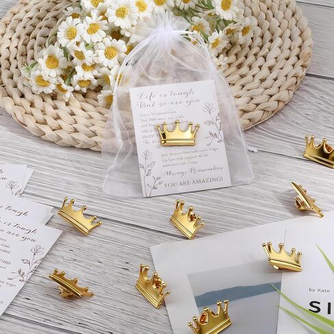 25 Pcs Crown Pin Inspirational Gifts for Women Men with Motivational Cards and Organza Bags, Crown Party Favors, Cancer Awareness Gifts, Back-to-School Supplies in Kuwait