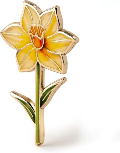 Yellow Daffodil Hard Enamel Pin - Handcrafted Spring Flower Brooch for Gardeners & Flower Lovers in Saudi Arabia