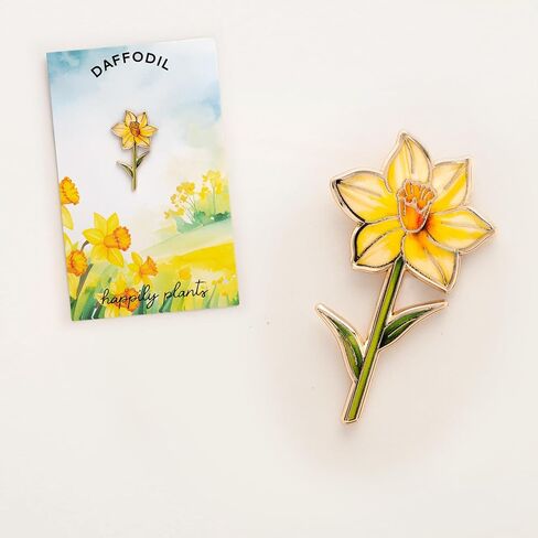 Yellow Daffodil Hard Enamel Pin - Handcrafted Spring Flower Brooch for Gardeners & Flower Lovers in Saudi Arabia