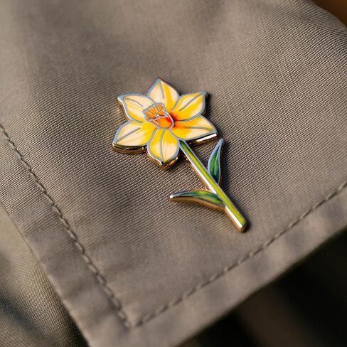 Yellow Daffodil Hard Enamel Pin - Handcrafted Spring Flower Brooch for Gardeners & Flower Lovers in Saudi Arabia