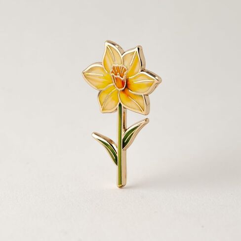 Yellow Daffodil Hard Enamel Pin - Handcrafted Spring Flower Brooch for Gardeners & Flower Lovers in Saudi Arabia