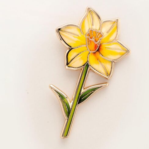 Yellow Daffodil Hard Enamel Pin - Handcrafted Spring Flower Brooch for Gardeners & Flower Lovers in Saudi Arabia