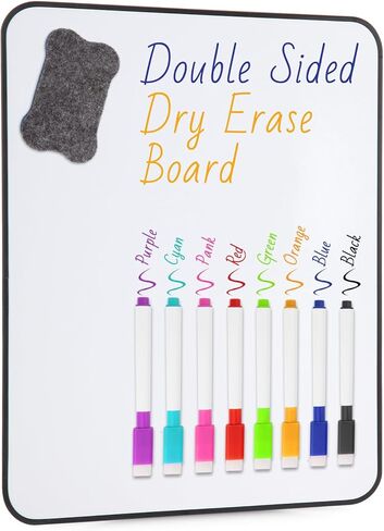 2PCS Magnetic Whiteboard for Fridge,Magnetic Dry Erase Board for Refrigerator with 8 Marker and 2 Eraser, Fridge Whiteboard Magnetic for Home Kitchen Memo Grocery List (12" X 9") in Saudi Arabia