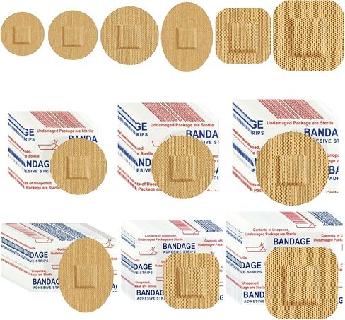 200 قطعة من الضمادات الصغيرة الدائرية البيضاوية للوجه، ضمادات مرنة قابلة للتنفس للعناية بحماية الجروح الصغيرة، 6 أحجام للعناية بالجروح الجلدية in Kuwait