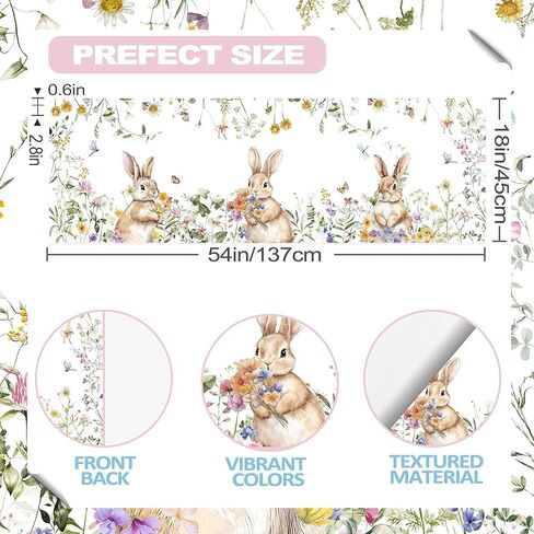 ستارة أرنب عيد الفصح للنوافذ، بيض عيد الفصح زهور ديكور المطبخ ستارة قضيب الستارة جيب كلاسيكي ديكورات المزرعة الريفية مقاس 18 × 54 بوصة معالجة النوافذ لغرفة المعيشة في الحمام in Kuwait