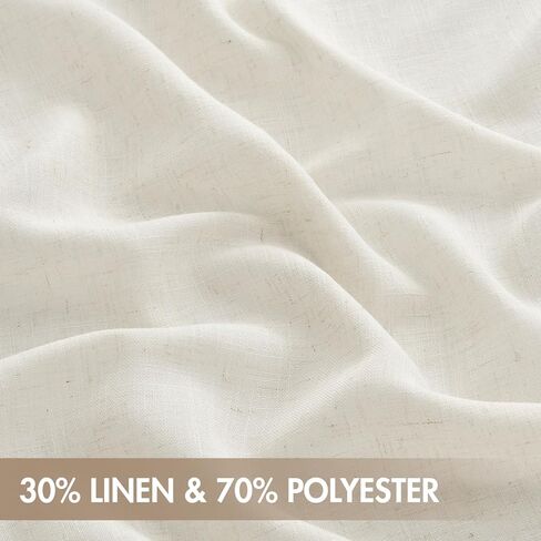 MIULEE Natural Linen Curtains 84 Inch Long 4 Panels Light Filtering Window Drapes with Rod Pocket Back Tab for Living Room Bedroom Farmhouse Decor Cream 42" W x 84" L Inches in Saudi Arabia