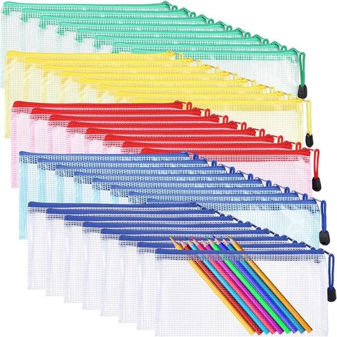 150 Pack Pencil Pouch Bulk Gifts Back to School Mesh Zipper Pencil Cases 4 x 9 Inch Small Clear Holder Storage Multipurpose Cosmetics Toiletry Bags for Office Bill Travel Organization in Saudi Arabia