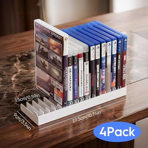 4 عبوات حامل تخزين ألعاب الفيديو عالمي لـ PS5/ PS4/ PS3/ PS2/ Xbox One/Xbox 360 وXbox Series X/S/Wii/Switch/Switch 2 حافظات ألعاب، DVD وBlu-Ray منظم للمكتب in Kuwait