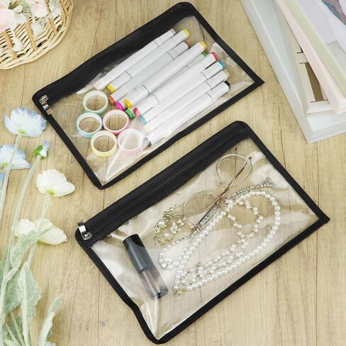 QWORK Clear Zipper Pouches, 18 Pack 11.5 x 7 Inches PVC Waterproof Pouch Bags, Pencil Pouches, Makeup Pouch, Clear Storage Bags, Document File Organization Bags in Saudi Arabia