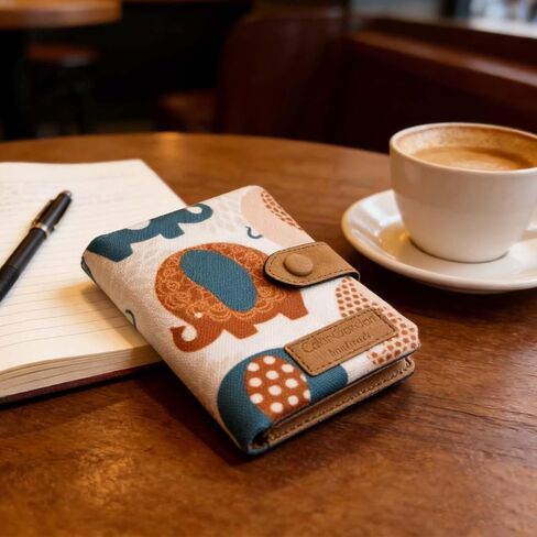 Elephant Wallet for Women, Cute Printed Cloth Wallet with Detachable Wrist Strap, Small Multi-Card Wallet with Coin Pocket, Cute Small Wallet for Daily Use in Saudi Arabia