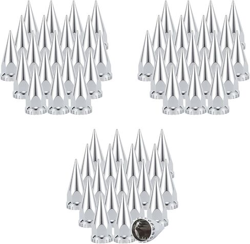 أغطية صامولة العروة 33 مم 4-3/4 بوصة أغطية صواميل مدببة 60 حزمة، أغطية بلاستيكية من الكروم ABS مضادة للصدأ غطاء صامولة العروة لمقطورات نصف الشاحنات in Kuwait