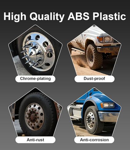 أغطية صامولة العروة 33 مم 4-3/4 بوصة أغطية صواميل مدببة 60 حزمة، أغطية بلاستيكية من الكروم ABS مضادة للصدأ غطاء صامولة العروة لمقطورات نصف الشاحنات in Kuwait