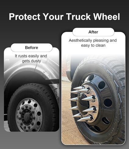 أغطية صامولة العروة 33 مم 4-3/4 بوصة أغطية صواميل مدببة 60 حزمة، أغطية بلاستيكية من الكروم ABS مضادة للصدأ غطاء صامولة العروة لمقطورات نصف الشاحنات in Kuwait