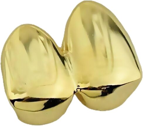 Double Tooth Grillz 14k Gold Plated Upper Top Right Side Canine Two Teeth Grills in Kuwait