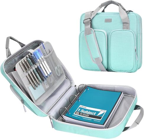 3 Inch Zipper Binder 3 Ring with Sturdy Shoulder Strap & Multi-pocket, Binder with Zipper Holds Up to 700 Sheets for Office School, Compatible with 13" Macbook Laptop ipad(Purple) in Saudi Arabia