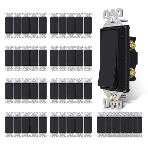 AIDA 10 Pack 3 Way Switch Light Switch، 15Amp، 120/277 Volt، AC Decorator Rocker Paddle Wall Switch استبدال، UL مدرج - درجة سكنية وتجارية، أبيض لامع in Saudi Arabia